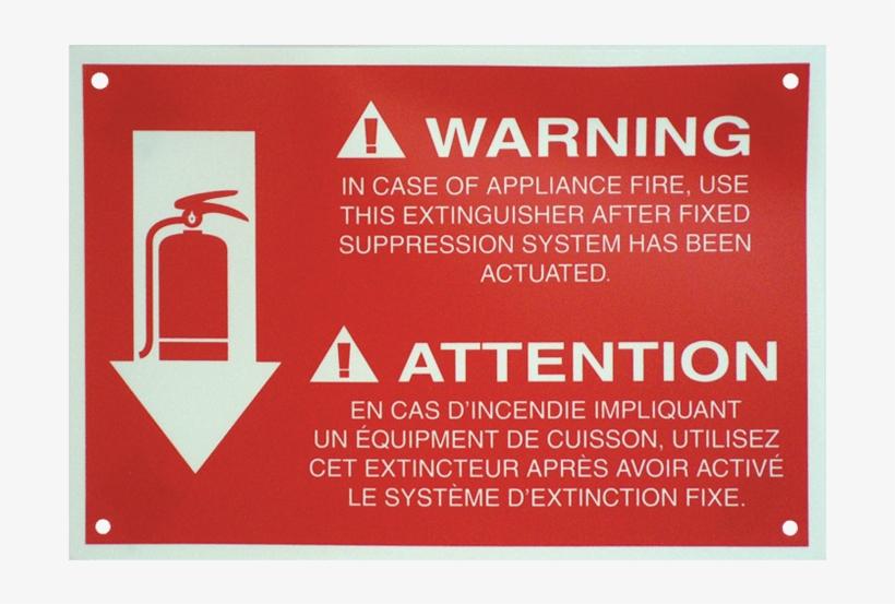 K-class "fire Extinguisher" Arrow, Bilingual, 8" X - Polyvinyl Chloride, transparent png download