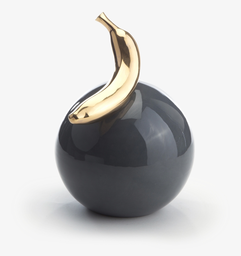 Gold Banana On A Black Ball, transparent png download