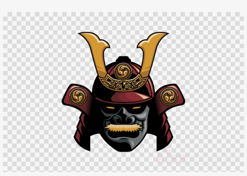 Samurai Helmet Clipart Japanese Armour Samurai - Decoration Vinyl Stickers Vinyl Samurai Doors Decoration, transparent png download