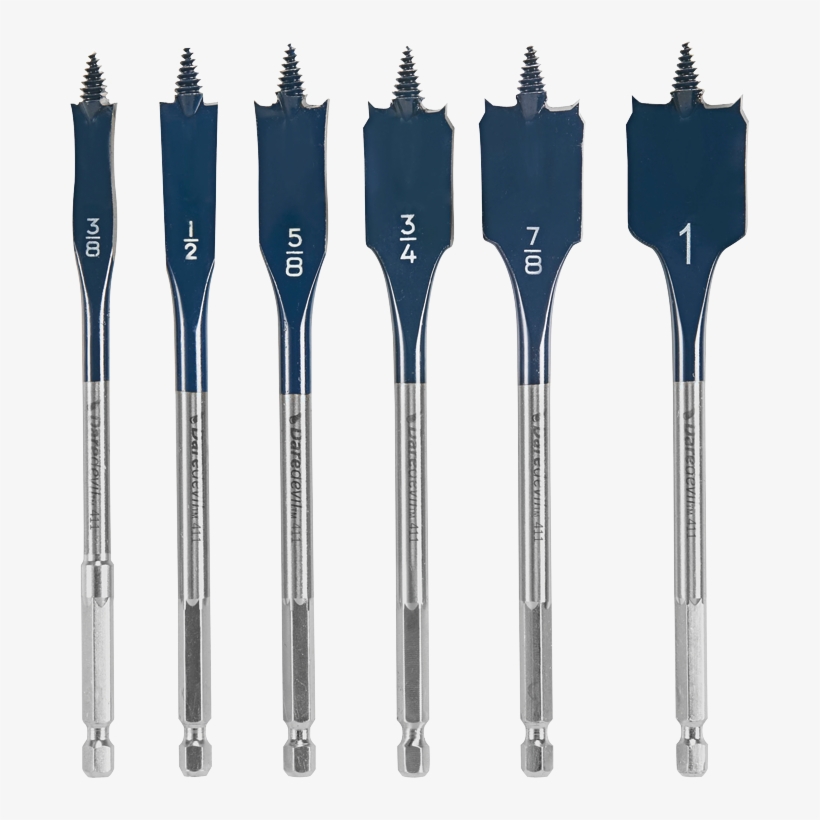 Jeu De 6 Forets Plats Standard Daredevil™ - Bosch - 6 Pc. Daredevil Standard Spade Bit Set, transparent png download