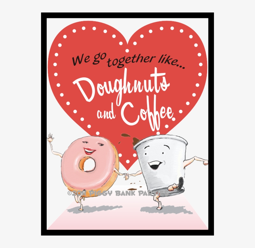 Doughnuts And Coffee} - Vintage Valentines Images Coffee, transparent png download