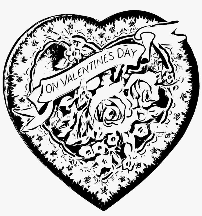 Heart At Getdrawings Com Ranunculus Drawing Vintage - Vintage Valentine Cards, transparent png download