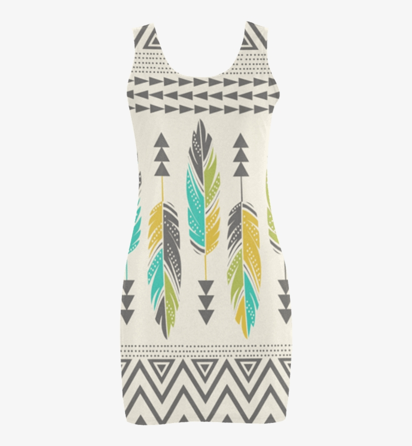 Feather Boho Medea Vest Dress - East Urban Home 'painted Feathers' By Amanda Lane Graphic, transparent png download