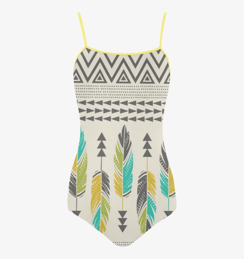 Feather Boho Strap Swimsuit - Painted Feathers-cream Iphone 6 Slim Case, transparent png download