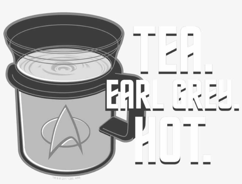 Star Trek Earl Grey Men's Long Sleeve T-shirt - Calligraphy, transparent png download