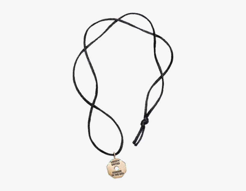 Bullet Octagon Tag Pendant On Black Satin Necklace - Photograph, transparent png download