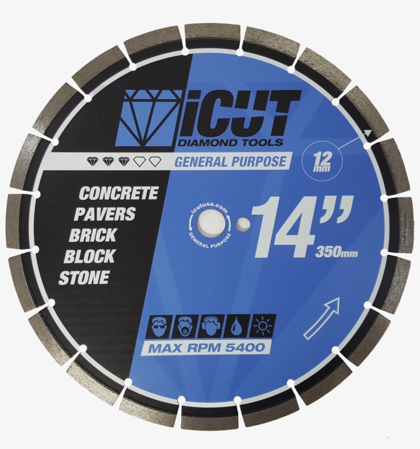 14" Strider Gp 12 1"/20mm - Diamond Tools 14" Icut Diamond Blade 12mm Segment,, transparent png download