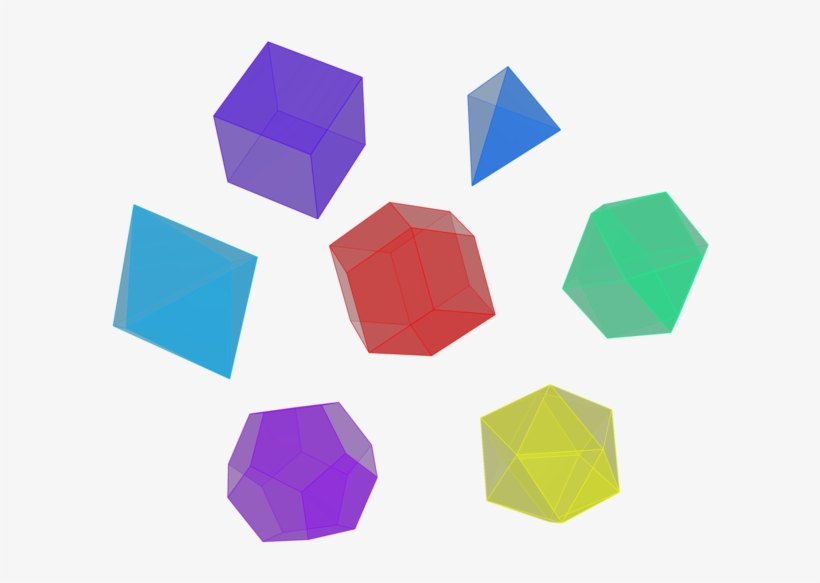 The Five Platonic Solids, Plus A Cuboctahedron And, transparent png download