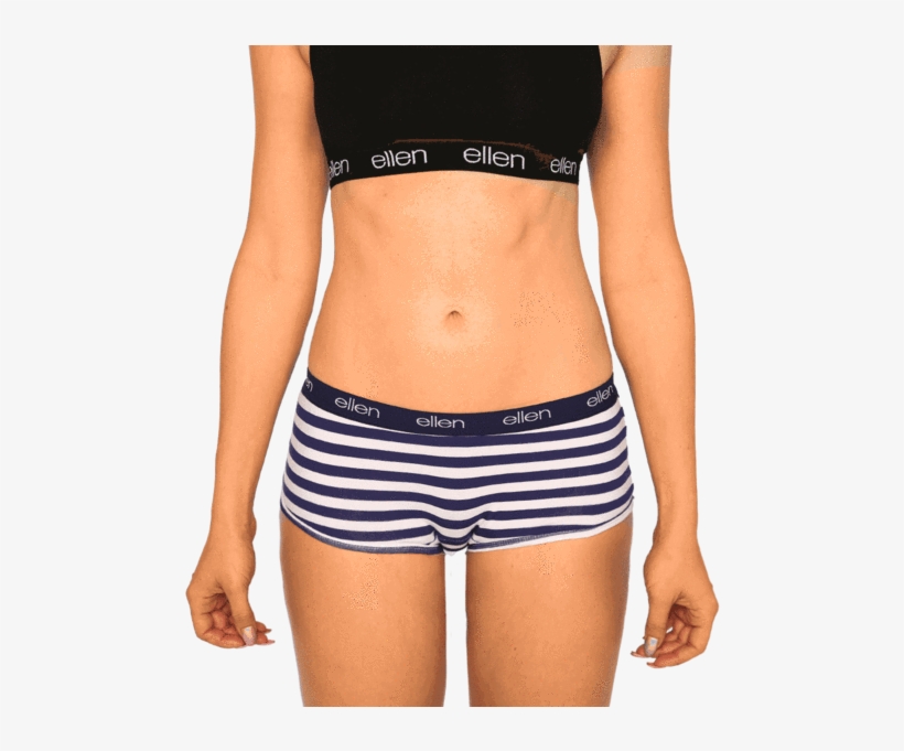 Ellen Show Women's Lightweight Boyshorts- Blue & White - Womens Boy Shorts, transparent png download