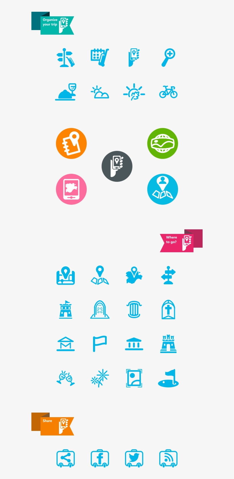 Tourism Icons - Circle, transparent png download