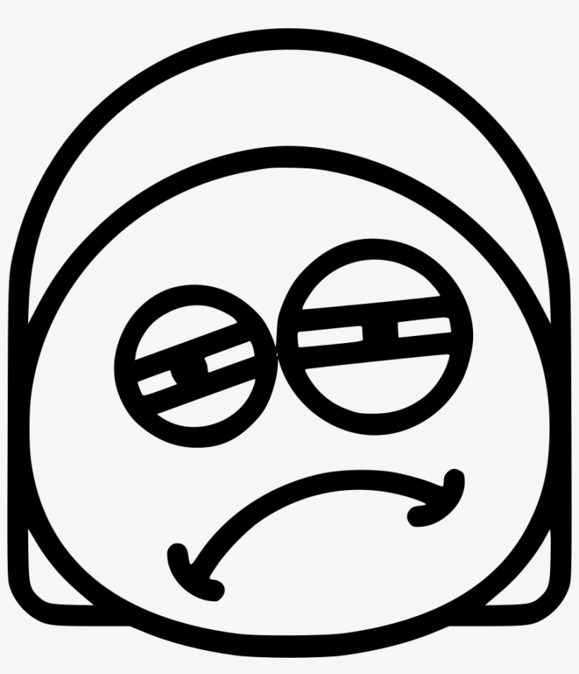 Png File - Sleepy Icon Emoji Black And White, transparent png download