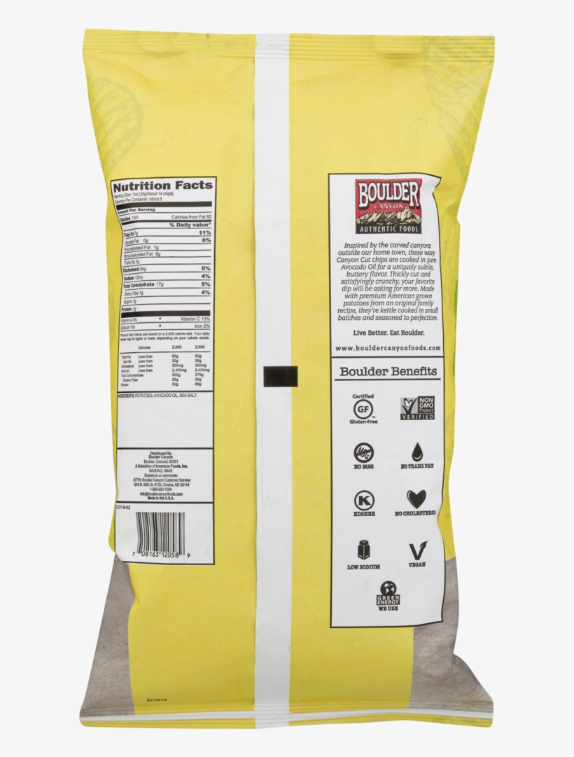 Boulder Canyon Avocado Oil Canyon Cut Kettle Potato - Boulder, transparent png download