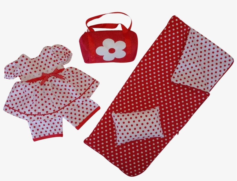 Playful Polka Dot Sleeping Bag Camping Set Fits American - Doll, transparent png download