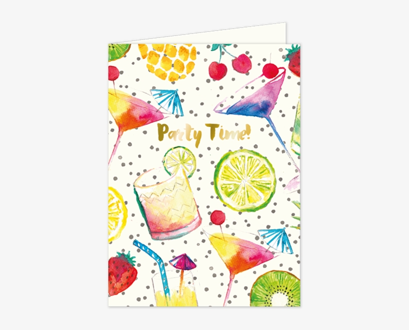 Party Time - Totally Tropical Cocktails - Party Time Greetings Card, transparent png download