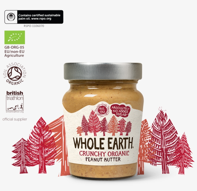 Organic Crunchy Peanut Butter 227g - Whole Earth Crunchy Organic Peanut Butter 227g, transparent png download