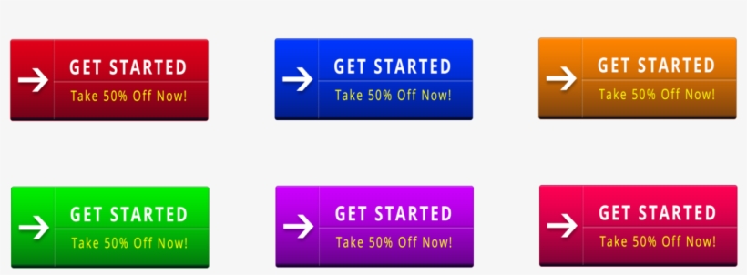 Free Get Started Button Set Stock Photo - Website, transparent png download