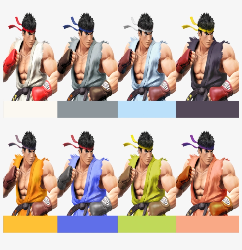 Palette Swaps And Alternate Costume W/palette Swap - Ryu Smash 4 Costumes, transparent png download