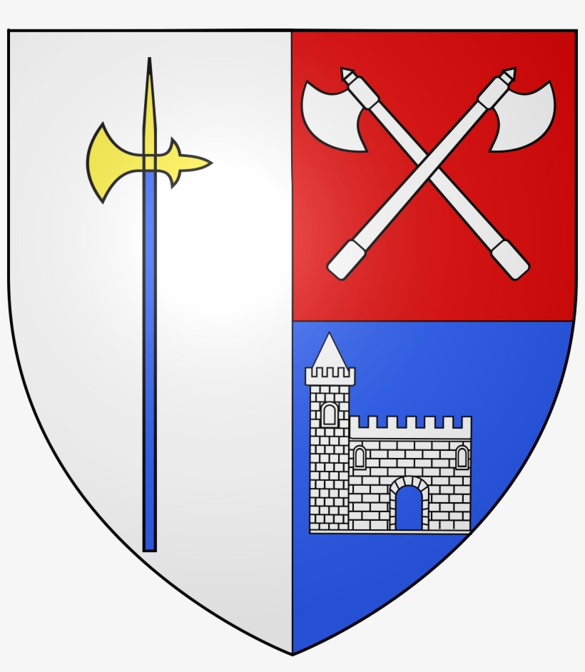Shield Depicting A Halberd On The Left And Two Battleaxes, transparent png download