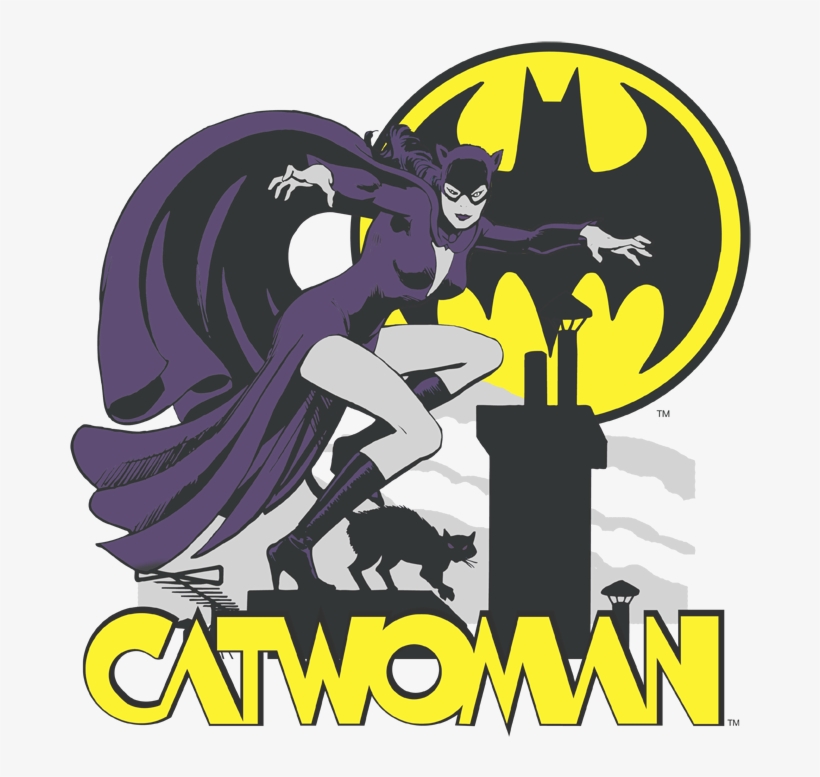 Dc Comics Rooftop Cat Men's Regular Fit T-shirt - Catwoman T Shirts, transparent png download