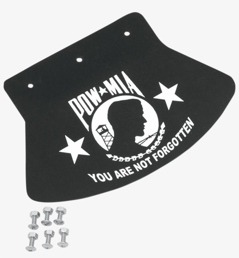 Drag Specialties Black Rubber Pow Mia Rear 9 1/2" X - Drag Specialties Mud Flaps Mudflap Pow-mia Large, transparent png download
