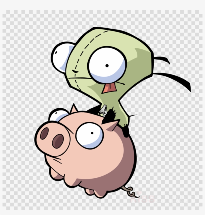 Sticky Pig Invader Zim Flying Vynil Car Sticker Decal, transparent png download