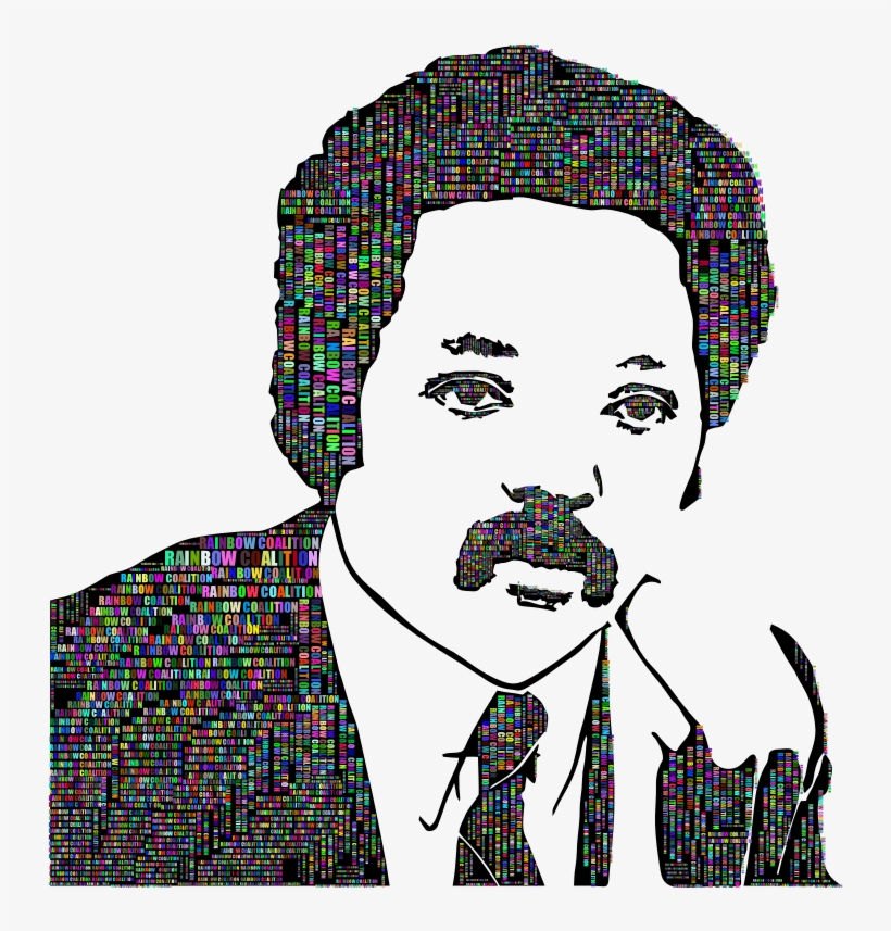 Jesse Jackson Portrait Typography Prismatic With Silhouette - Clip Art, transparent png download