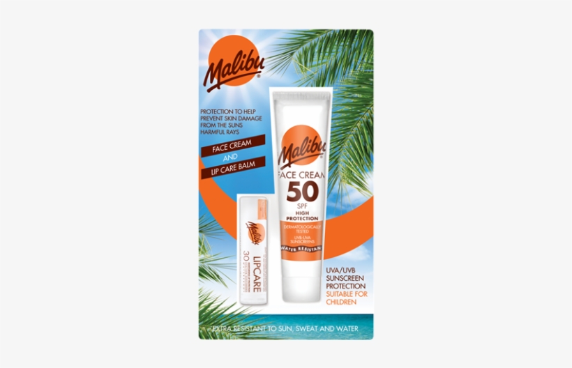 Malibu Sun Lotion For Face Lip Balm (spf30), transparent png download