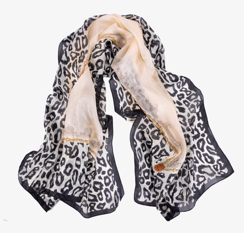 Cream Leopard Print Hijab - Animal Print, transparent png download