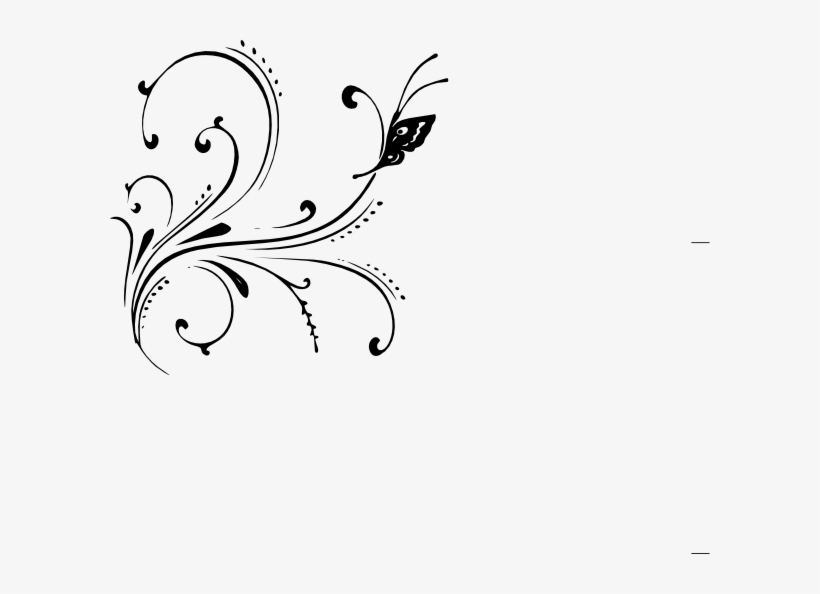 Banner Transparent Stock Black Butterfly Clip Art At - Black And White Swirl Design, transparent png download