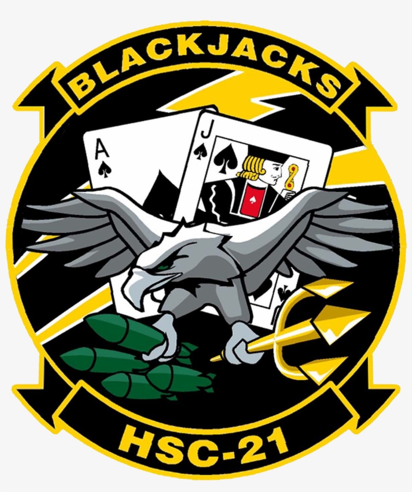 File Helicopter Sea Combat Squadron Us Patch - Hsc 21 Blackjacks, transparent png download