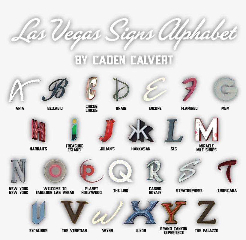 Las Vegas Signs Alphabet - Usb Cable, transparent png download