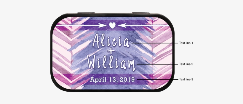Watercolor Chevron Personalized Wedding Mint Tins - Eye Shadow, transparent png download