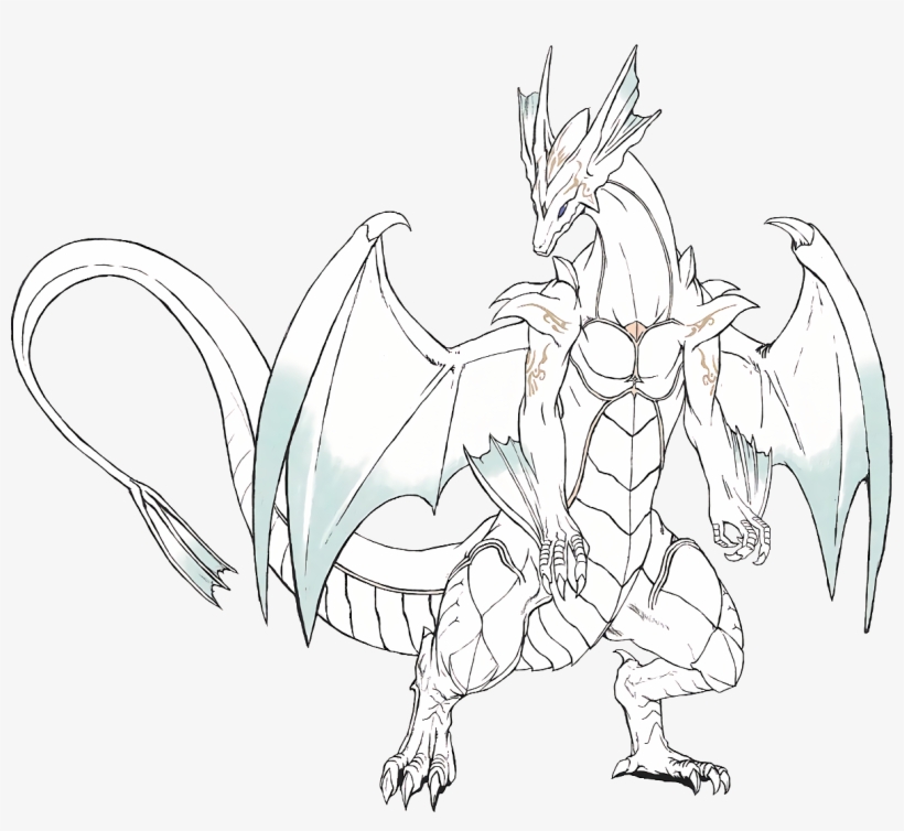 Drawing Lions Dragon - Black And White Dragon, transparent png download