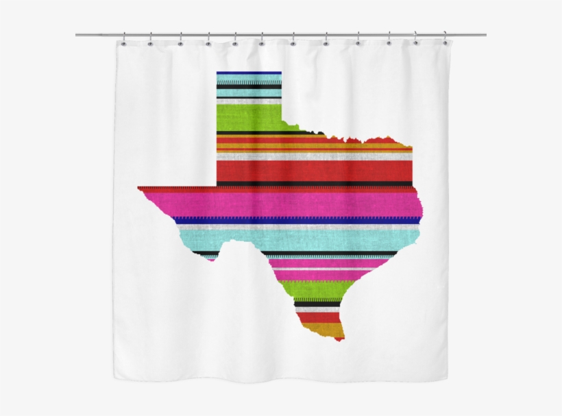 Beautiful Serape Print In The Shape Of Texas - Texas Flag Lone Star Fabric Shower Curtain, transparent png download