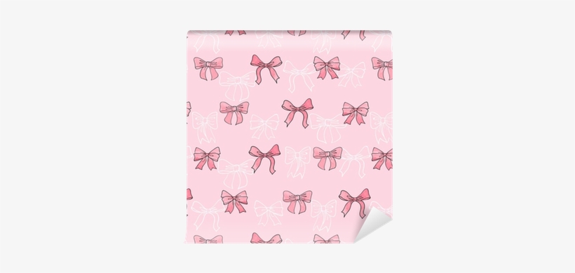 Seamless Watercolor Bows Pattern In Pink Color - Watercolor Painting, transparent png download