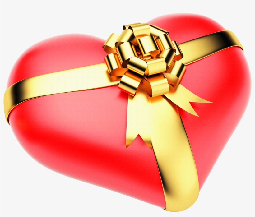Red And Gold Heart Png Clipart, transparent png download
