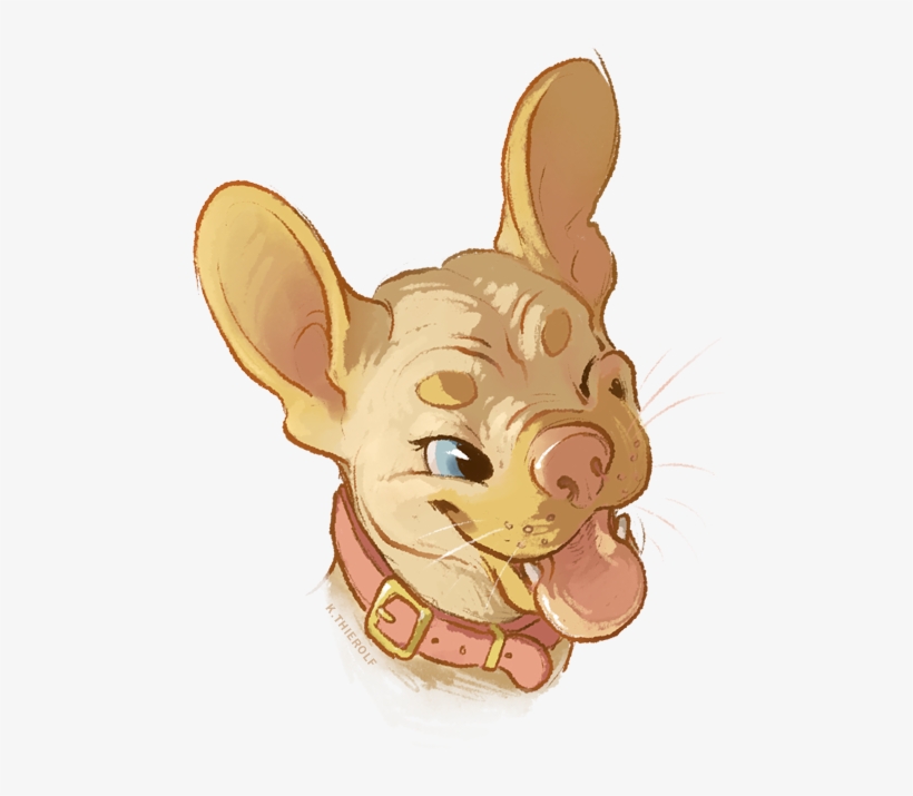 Little Frenchie Portrait For Lydia - Cartoon, transparent png download