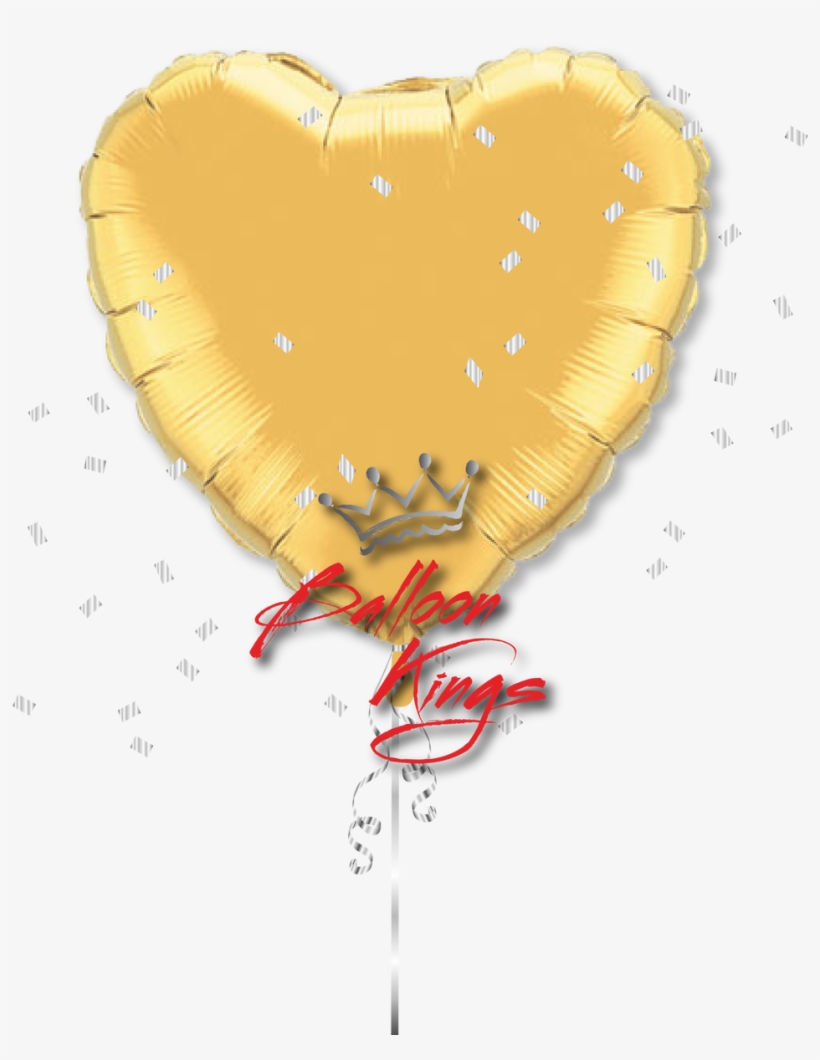 Large Gold Heart - (5ct) 18'' Citrine Yellow Heart Foil Balloon, transparent png download