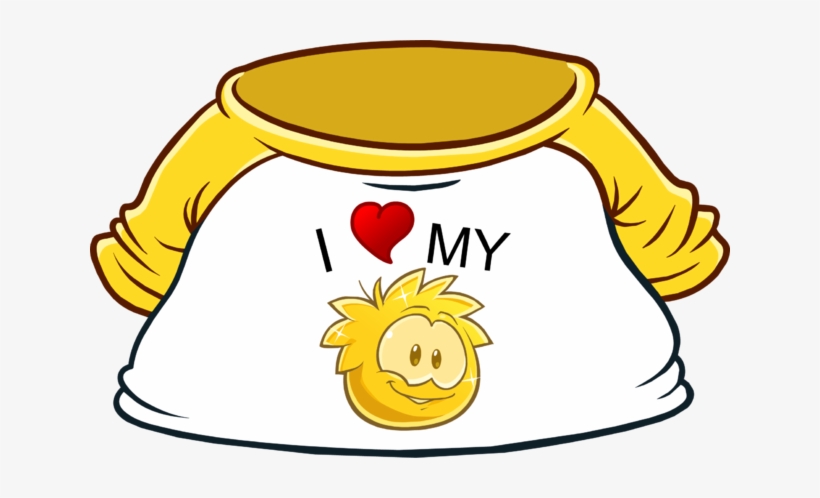 I Heart My Gold Puffle1 - T-shirt, transparent png download