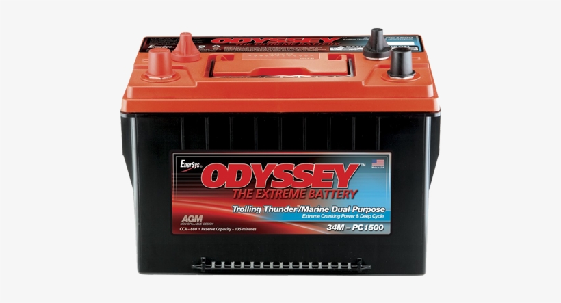 Odyssey Marine Battery - Odyssey 34m-pc1500st Trolling Thunder Marine Dual Purpose, transparent png download