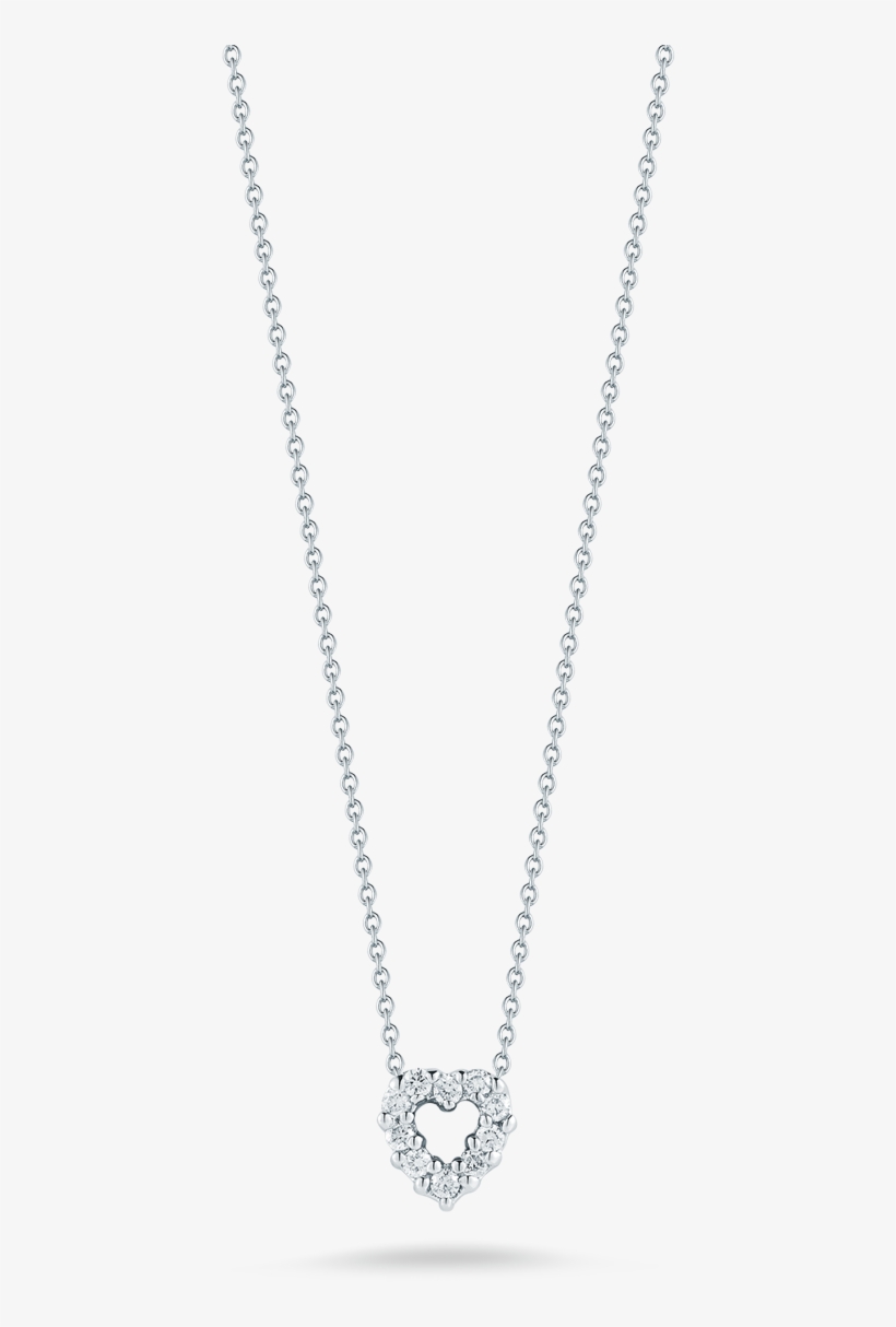 Roberto Coin Tiny Treasures 18k White Gold Heart - Diamond Letter R Necklace, transparent png download