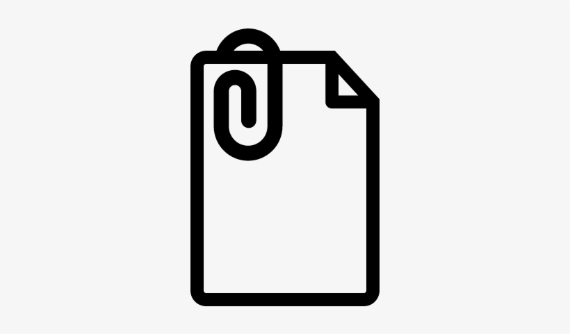 Document With Paper Clip Vector - Paper Clip In Document, transparent png download
