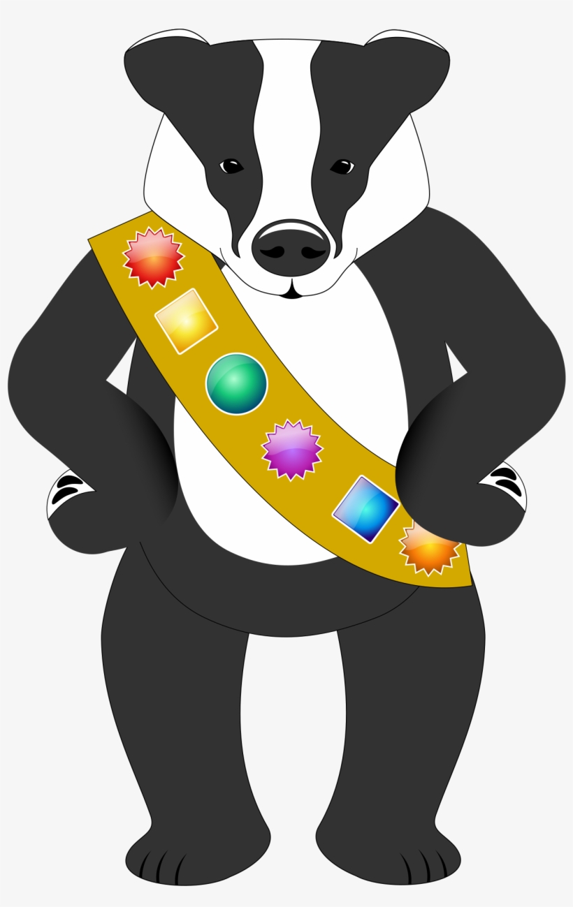 European Badger Honey Badger Otter Weasels - Badger Wearing Badges, transparent png download
