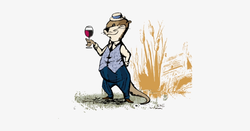 Blue Otter Illustration - Otter Drinking Beer Vector, transparent png download