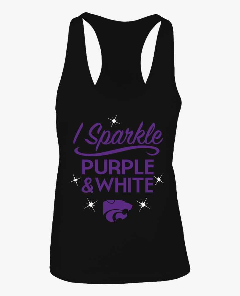 I Sparkle Purple & White Kansas State Wildcats Shirt, transparent png download