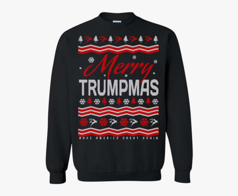 Christmas Ugly Sweater Merry Trumpmas Trump Hoodies, transparent png download