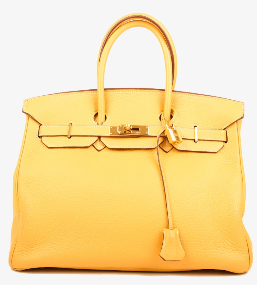 Hermès Birkin 35 Mustard Clemence Bijou Ore, transparent png download