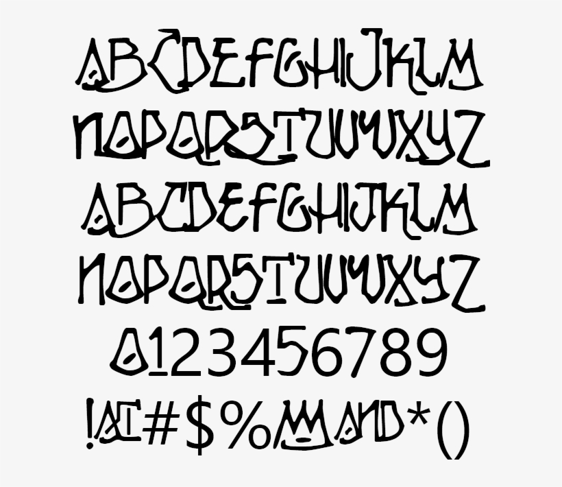 Fun Gothic Stylish All Caps Melt Ripple Example, transparent png download