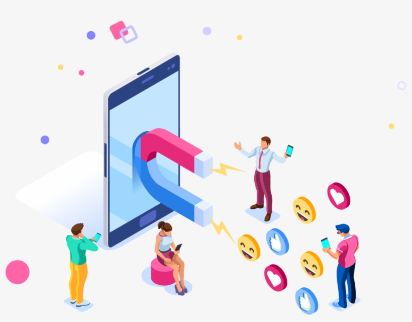 Social Icons Connecting To Contact Center, transparent png download