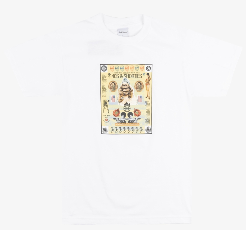 40s & Shorties Poster T-shirt Mens White Explicit Streetwear, transparent png download